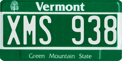 VT license plate XMS938