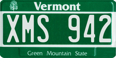 VT license plate XMS942