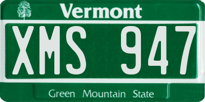 VT license plate XMS947