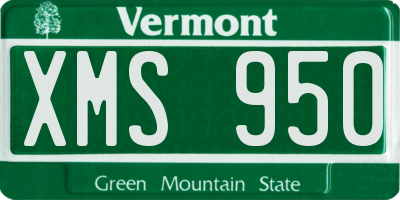 VT license plate XMS950