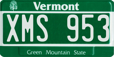 VT license plate XMS953