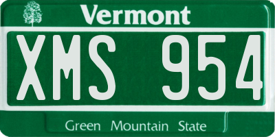VT license plate XMS954