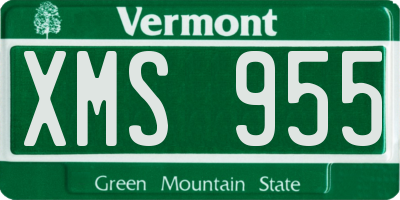 VT license plate XMS955