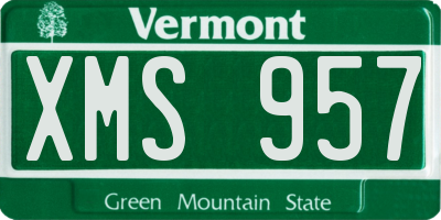 VT license plate XMS957