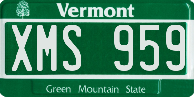 VT license plate XMS959