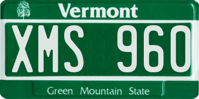 VT license plate XMS960