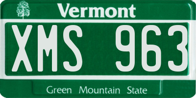 VT license plate XMS963