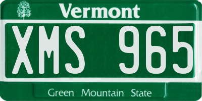 VT license plate XMS965
