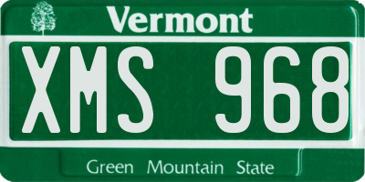 VT license plate XMS968