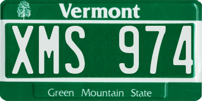 VT license plate XMS974