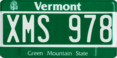 VT license plate XMS978