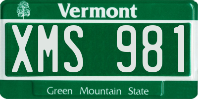 VT license plate XMS981