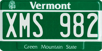 VT license plate XMS982