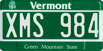 VT license plate XMS984