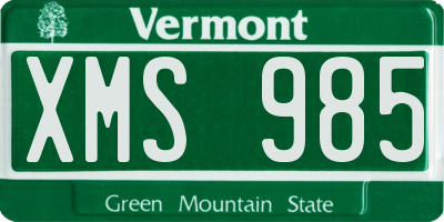 VT license plate XMS985