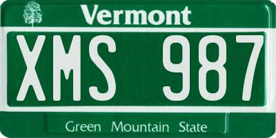 VT license plate XMS987