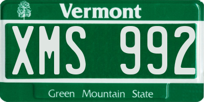 VT license plate XMS992