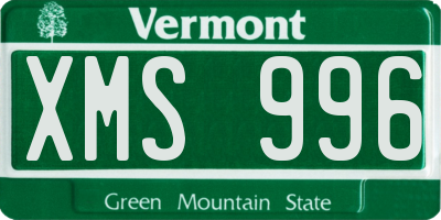 VT license plate XMS996