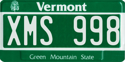 VT license plate XMS998