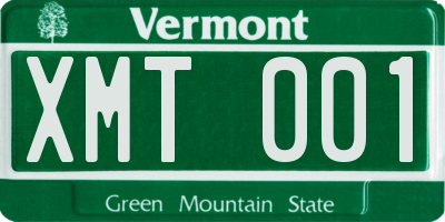 VT license plate XMT001