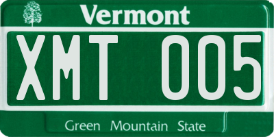 VT license plate XMT005