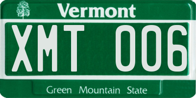 VT license plate XMT006