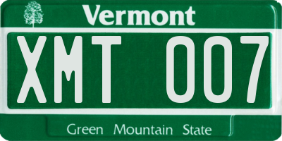 VT license plate XMT007