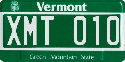 VT license plate XMT010