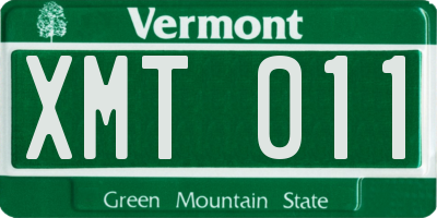 VT license plate XMT011