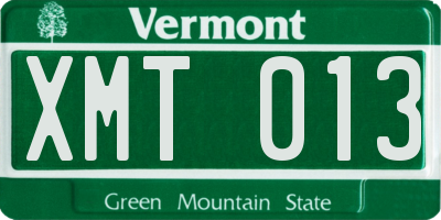 VT license plate XMT013