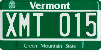 VT license plate XMT015