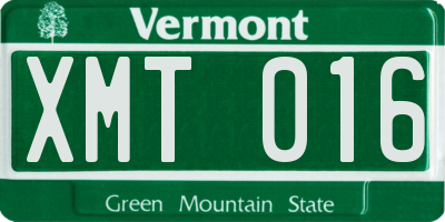 VT license plate XMT016
