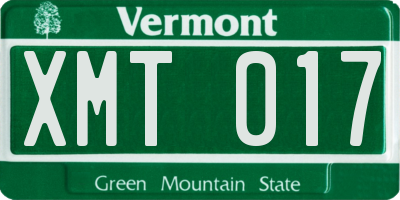 VT license plate XMT017