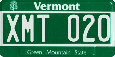 VT license plate XMT020