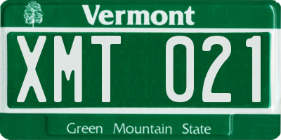 VT license plate XMT021