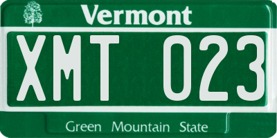 VT license plate XMT023