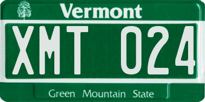 VT license plate XMT024