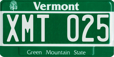 VT license plate XMT025