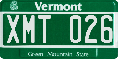 VT license plate XMT026