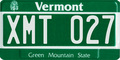 VT license plate XMT027