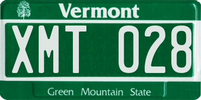VT license plate XMT028