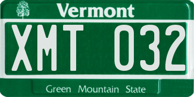 VT license plate XMT032