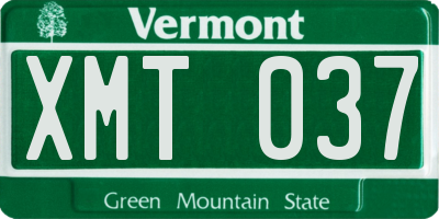VT license plate XMT037