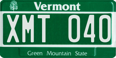 VT license plate XMT040