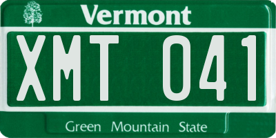 VT license plate XMT041