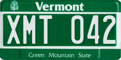 VT license plate XMT042