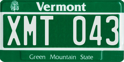 VT license plate XMT043