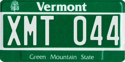 VT license plate XMT044