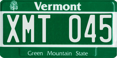 VT license plate XMT045