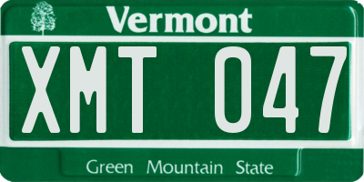 VT license plate XMT047